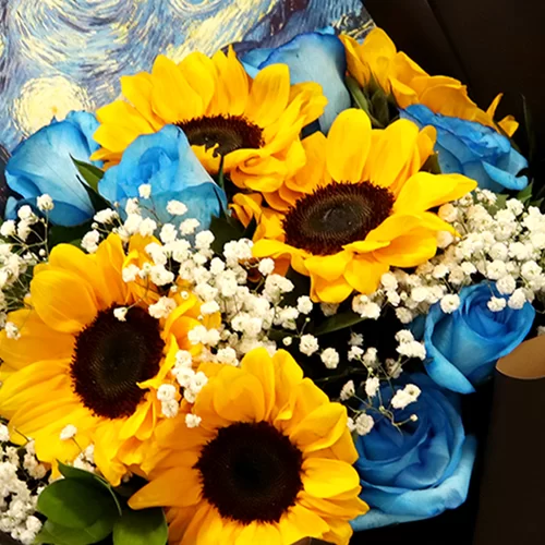 Buquê de Girassóis Noite Estrelada Van Gogh - Image 4